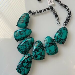 KS Harlow Variegated Teal Magnesite Gunmetal Stone - NWT
